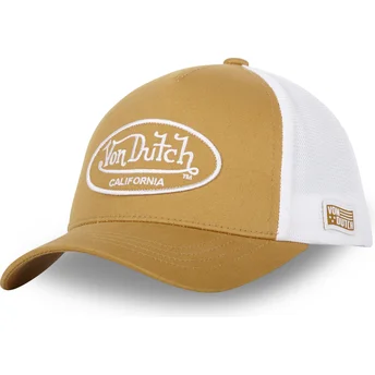 Boné trucker castanho e branco ajustável LOF B18 da Von Dutch