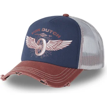 Boné trucker azul e castanho CREW19 da Von Dutch