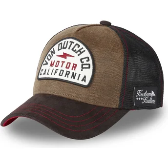 Boné trucker castanho e preto LEA03 da Von Dutch