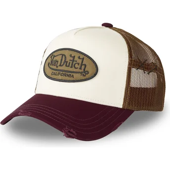 Boné trucker bege, castanho e vermelho MUBU da Von Dutch