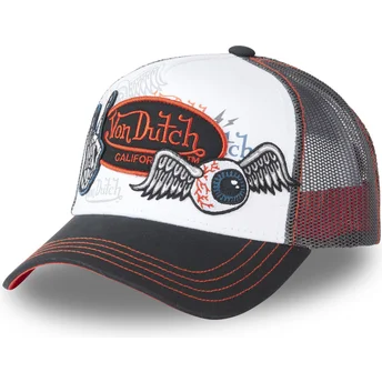 Boné trucker branco e preto PATCHES04 da Von Dutch