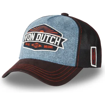 Boné trucker azul e preto LEA02 da Von Dutch