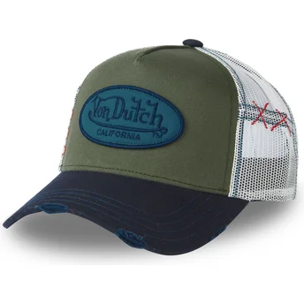 Boné trucker verde, branco e azul NAKA da Von Dutch