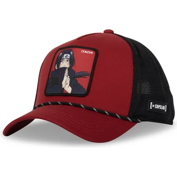 Boné trucker vermelho e preto Itachi Uchiha RED Naruto da Capslab