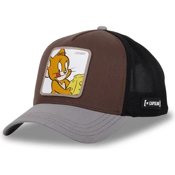 Boné trucker castanho, preto e cinza Jerry TAJ5 TJ1 Looney Tunes da Capslab