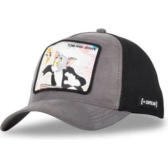 Boné trucker cinza e preto Tom and Jerry TAJ5 TOM Looney Tunes da Capslab