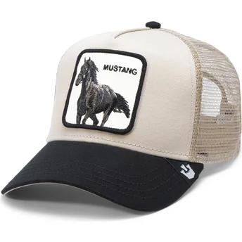 Boné trucker bege e preto cavalo The Mustang The Farm da Goorin Bros.