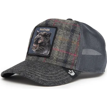 Boné trucker cinza pantera Moon Panther UK Plaid The Farm da Goorin Bros.