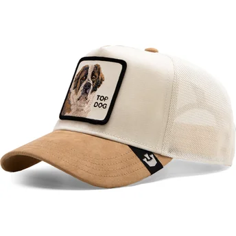 Boné trucker bege cão São Bernardo Top Dog The Suede St...