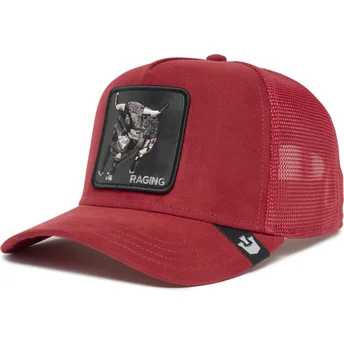 Boné trucker vermelho touro Raging The Suede Rager The Farm da Goorin Bros.