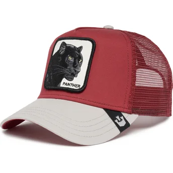 Boné trucker vermelho e cinza pantera The Panther Big Cats The Farm da Goorin Bros.