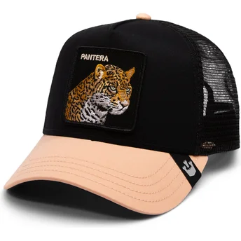 Boné trucker preto e bege leopardo The Pantera Big Cats The Farm da Goorin Bros.