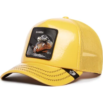 Boné trucker amarelo serpente Mamba Mentality Puff Patent The Farm da Goorin Bros.