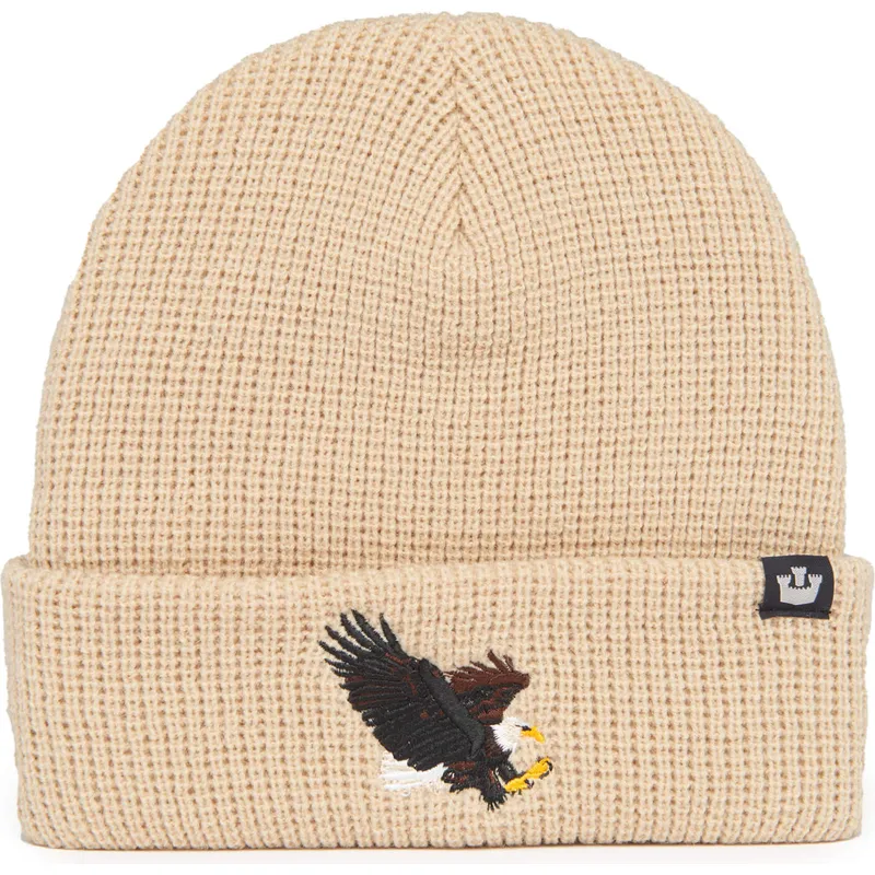 gorro-bege-aguia-ribbedeagle-classic-knit-the-farm-da-goorin-bros