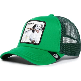 Boné trucker verde para criança cão Playful Playtime The Farm da Goorin Bros.