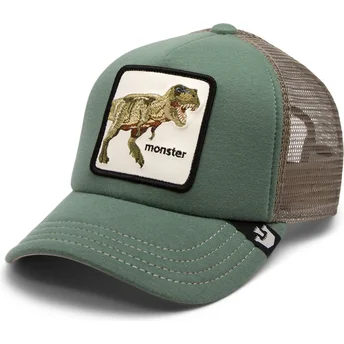 Boné trucker verde para criança dinossauro T-Rex Monster Little Tyrant Extinct The Farm da Goorin Bros.