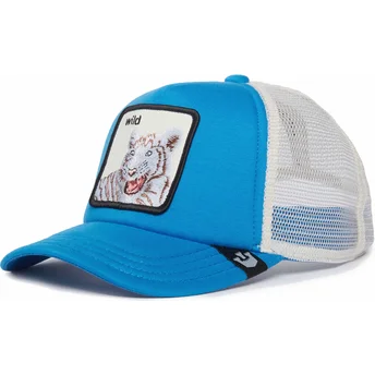 Boné trucker azul e branco para criança tigre Wild Stripes The Farm da Goorin Bros.