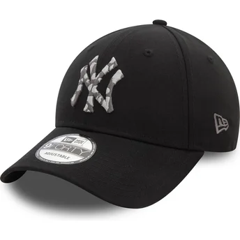 Boné curvo preto ajustável 9FORTY Seasonal Infill da New York Yankees MLB da New Era