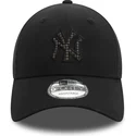 bone-curvo-preto-ajustavel-9forty-check-infill-da-new-york-yankees-mlb-da-new-era