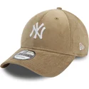 bone-curvo-bege-ajustavel-9forty-cord-da-new-york-yankees-mlb-da-new-era