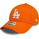 bone-curvo-laranja-ajustavel-para-mulheres-9forty-league-essential-da-los-angeles-dodgers-mlb-da-new-era