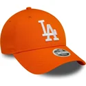 bone-curvo-laranja-ajustavel-para-mulheres-9forty-league-essential-da-los-angeles-dodgers-mlb-da-new-era