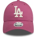 bone-curvo-rosa-ajustavel-para-mulheres-9forty-league-essential-da-los-angeles-dodgers-mlb-da-new-era