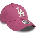 bone-curvo-rosa-ajustavel-para-mulheres-9forty-league-essential-da-los-angeles-dodgers-mlb-da-new-era