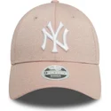 bone-curvo-rosa-ajustavel-para-mulheres-9forty-glitter-da-new-york-yankees-mlb-da-new-era