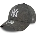 bone-curvo-preto-ajustavel-para-mulheres-9forty-glitter-da-new-york-yankees-mlb-da-new-era