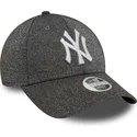 bone-curvo-preto-ajustavel-para-mulheres-9forty-glitter-da-new-york-yankees-mlb-da-new-era