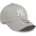 bone-curvo-cinza-ajustavel-para-mulheres-9forty-glitter-da-new-york-yankees-mlb-da-new-era