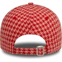 bone-curvo-rosa-ajustavel-para-mulheres-9forty-houndstooth-da-new-york-yankees-mlb-da-new-era