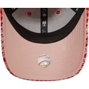 bone-curvo-rosa-ajustavel-para-mulheres-9forty-houndstooth-da-new-york-yankees-mlb-da-new-era