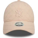 bone-curvo-rosa-ajustavel-para-mulheres-9twenty-padded-da-new-york-yankees-mlb-da-new-era