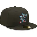 bone-plano-preto-justo-59fifty-ac-perf-da-miami-marlins-mlb-da-new-era