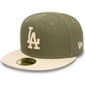 bone-plano-verde-e-bege-justo-59fifty-side-patch-da-los-angeles-dodgers-mlb-da-new-era