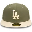 bone-plano-verde-e-bege-justo-59fifty-side-patch-da-los-angeles-dodgers-mlb-da-new-era