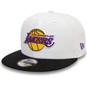 bone-plano-branco-e-preto-snapback-9fifty-white-crown-patch-da-los-angeles-lakers-nba-da-new-era