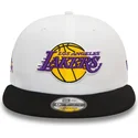 bone-plano-branco-e-preto-snapback-9fifty-white-crown-patch-da-los-angeles-lakers-nba-da-new-era