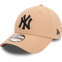 bone-curvo-bege-justo-com-logo-preto-39thirty-league-essential-da-new-york-yankees-mlb-da-new-era