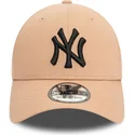 bone-curvo-bege-justo-com-logo-preto-39thirty-league-essential-da-new-york-yankees-mlb-da-new-era