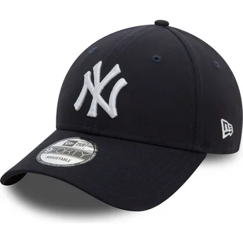 Boné curvo azul marinho ajustável 9FORTY Side Patch da New York Yankees MLB da New Era