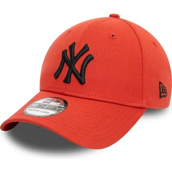 Boné curvo laranja justo com logo preto 39THIRTY League Essential da New York Yankees MLB da New Era