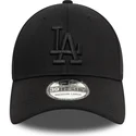 bone-curvo-preto-justo-com-logo-preto-39thirty-monochrome-da-los-angeles-dodgers-mlb-da-new-era