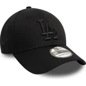 bone-curvo-preto-justo-com-logo-preto-39thirty-monochrome-da-los-angeles-dodgers-mlb-da-new-era