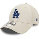 bone-curvo-bege-justo-com-logo-azul-39thirty-faux-suede-da-los-angeles-dodgers-mlb-da-new-era