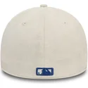 bone-curvo-bege-justo-com-logo-azul-39thirty-faux-suede-da-los-angeles-dodgers-mlb-da-new-era