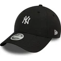 bone-curvo-preto-ajustavel-para-mulheres-9forty-jacquard-da-new-york-yankees-mlb-da-new-era