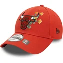 bone-curvo-laranja-ajustavel-9forty-flower-icon-da-chicago-bulls-nba-da-new-era